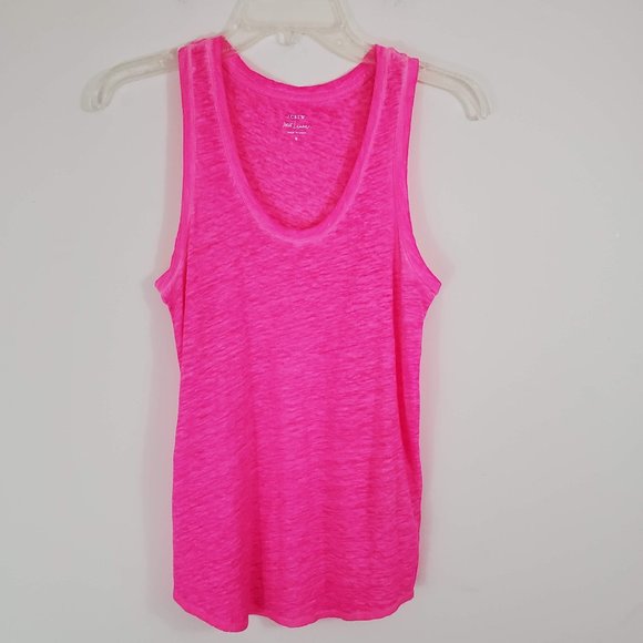J. Crew 100% Linen Hot Pink Tank